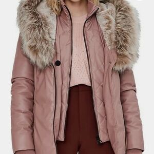 Noize | Gisele-X | Faux fur Hooded Parka Coat | Pink | Excellent condition